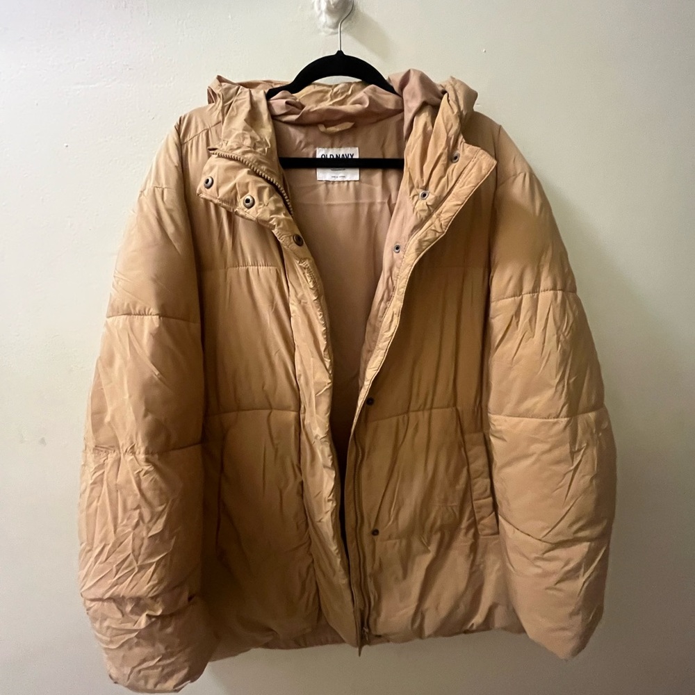 Old Navy Camel Down-Stuffed Hooded Puffer Jacket